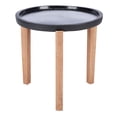thumbnail image 3 of SAFAVIEH Contemporary Easy to Clean Acacia Wood and Concrete Round End Table, Natural/Black, 3 of 7