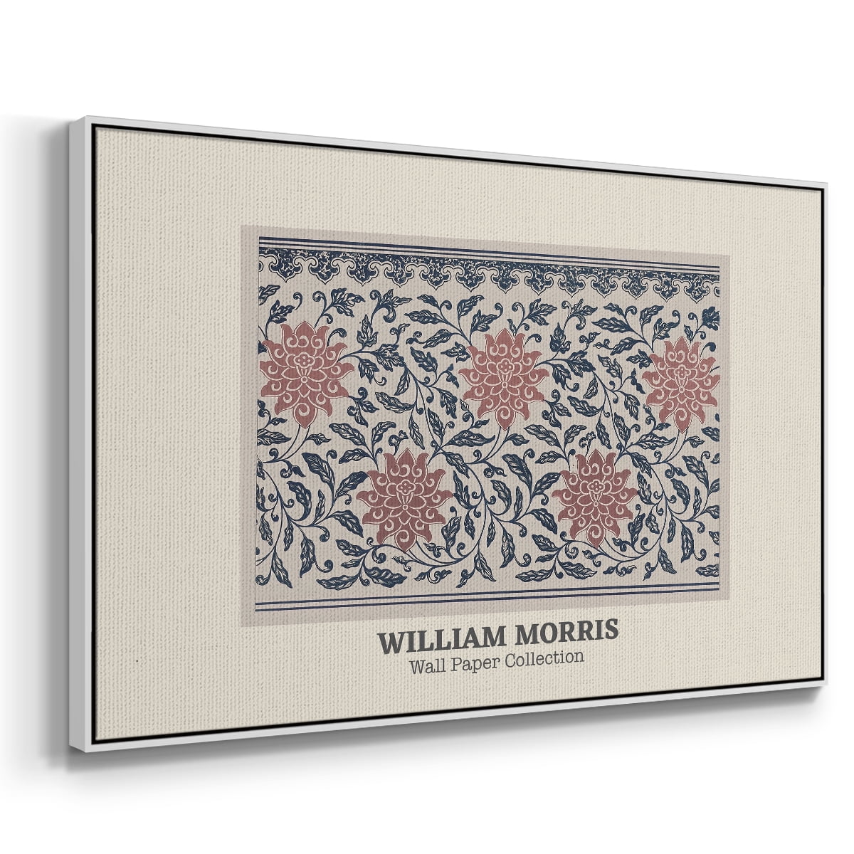 Vintage Abstract Print-XLIV Framed in White Wood Gallery Wrapped Canvas 27 in. x 41 in.