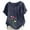 Navy, variant on Kukoosong Women's Floral Print Crop Top T-Shirt with Button Detail for Spring and Summer Casual Short Sleeve Crew Neck Active Fit Women's T-Shirts