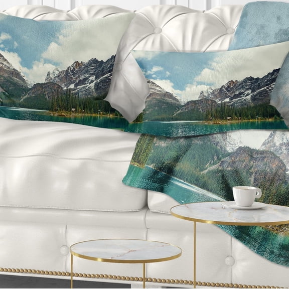 Designart Yoho National Park Panorama - Landscape Printed Throw Pillow - 12x20