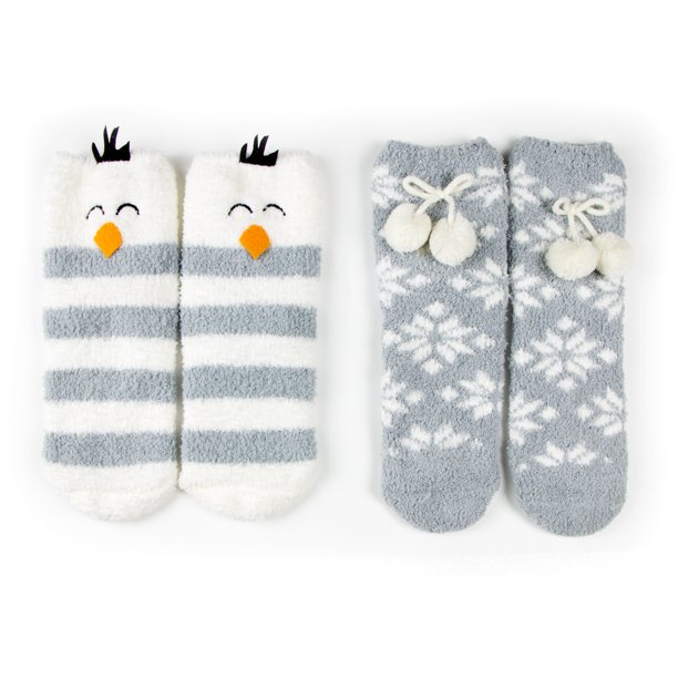 Women's Animal Fuzzy Socks Set Penguin Gift Box Set