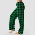 thumbnail image 5 of Fiaer Women Plaid Oversized Pajamas Pants High Waisted Lace up Sleepwear Trousers Trendy Baggy Color Blocking Pjs Slacks with Pocket Green XXXXXL, 5 of 8