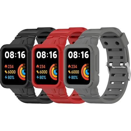 Replacement Strap for Redmi Watch 2 Lite with Protective Case,ged Case for Xiaomi MI Watch Lite/MI watch