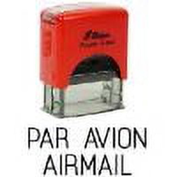 Printtoo Par Avion Airmail Self Inking Rubber Stamp Pre,Inked Office Stamp, Home Office Business Stationery, 38 x 14 mm, Black
