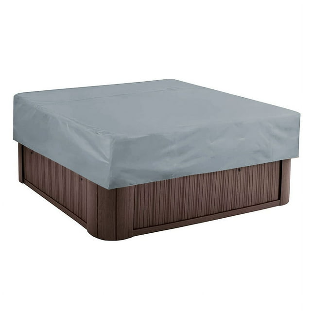 Housse de Baignoire Extérieure Carrée pour Spa, Toit Imperméable, Auvent, Housse Anti-Poussière, Argent, Imperméable