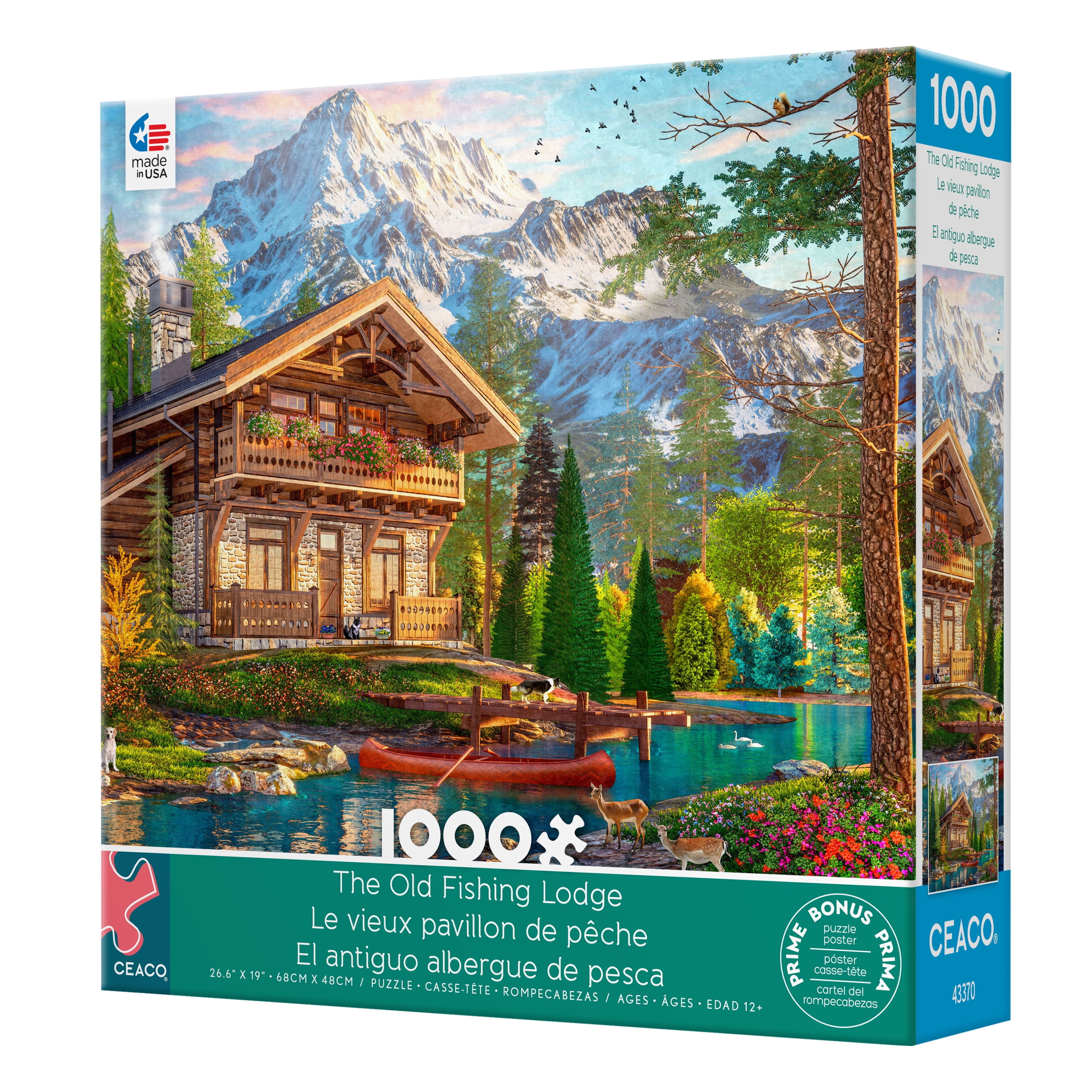 Ceaco The Old Fishing Lodge (Dominic Davison) 1000 Piece Interlocking Jigsaw Puzzle
