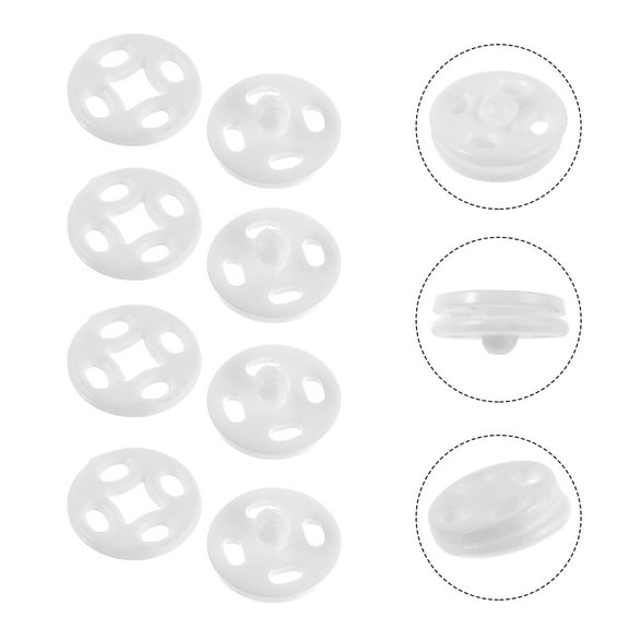 HEATSHAKING 1000Pcs White Circular Sewing Snap Fasteners for Fabric and Clothing DIY Crafts