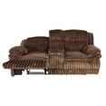 thumbnail image 2 of Miekor Furniture Living Room Contemporary Chocolate Corduroy 1pc Motion Loveseat w Console Storage Box Reclining Couch MK9289, 2 of 7