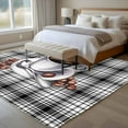 thumbnail image 5 of Coffee Cup Beans Area&nbsp;Rug 5x8ft Black Buffalo Plaid Farm Country Non-Slip&nbsp;Washable Square&nbsp;Rugs Soft Felt Indoor Floor Mat for Bedroom Kitchen Living Room Bathroom, 5 of 9