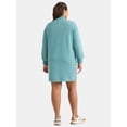 thumbnail image 4 of Terra & Sky Women’s Plus Half-Zip Sweatshirt Dress with Pockets, Sizes 0X-4X, 4 of 5
