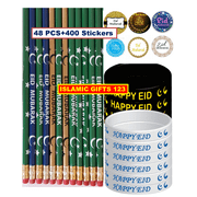 Eid Gifts For Kids Eid Pencils Eid wristbands  48 Pack+400 Stickers Eid favors Eid Mubarak decoration Eid decor  Islamic Gifts 123