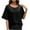 Black, variant on Miqool Women's Sequin Tops Oversized Short Sleeve Round Neck Sparkly Tops Glitter Dressy Blouses for Evening Party Club