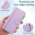 thumbnail image 5 of for iPhone 16 Crossbody Wallet Case with Card Holder, Zipper Pouch PU Leather Long Shoulder & Lanyard Strap Magnetic Closure Flip Kickstand Cover for iPhone 16,Purple, 5 of 9