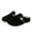 Black, variant on On Shoes Cozy Indoor Outdoor Comfortable Flat Slippers For Winter Warm Soft Fuzzy Loafer Casual Slide Sandals With Durable Sole