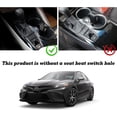 thumbnail image 2 of Xotic Tech Carbon Fiber Black ABS Gear Shift Panel Console Water Cup Holder Cover Trim, Compatible with Toyota Camry SE LE TRD 2018 2019 2020 2021 2022 2023 2024 Without Seat Heater Buttons, 2 of 9