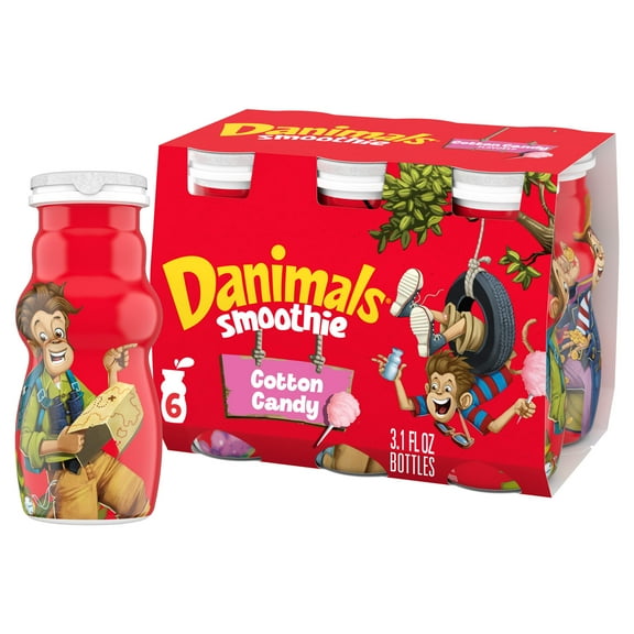 Danimals Smoothie Cotton Candy Dairy Drink Smoothie Bottles Multi-Pack, 3.1 oz, 6 Count​