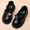 thumbnail image 5 of Girls Shoes - Girls Dance Shoes Girls Leather Performance Shoes Soft Sole Bowknot Princess Comfortable Recital Footwear for Toddlers Pageant Party Single Shoes - Girls Sneakers,Color:Black,Size:31, 5 of 9