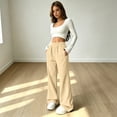thumbnail image 5 of Women Petite Sweatpants Pull On Baggy No Drawstring Fleece Sweatpant Elastic Waist Casual Wide Leg Jogging Pants with Side Pockets, 5 of 7