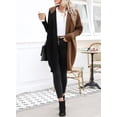 thumbnail image 6 of SHEWIN Hooded Cardigan for Women Oversized Batwing Cardigan Sweater Color Block Patchwork Coat Outwear Black, 6 of 7