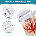 thumbnail image 3 of Yayeee 40oz Double-Wall Insulated Stainless Steel Tumbler with Handle Bottle, Blue Starfish, 3 of 8