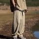 thumbnail image 4 of Pantalones de trabajo rectos de tubo para hombre, holgados, con cremallera y bolsillo, estilo retro, informales, largos, 4 of 9
