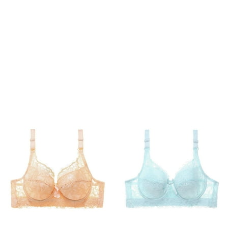 Wijhcboe 2 Pack Womens Sports Bra Women Sexy Lace Gathered Bra Womens Strapless Bras Straps Cup Bras Sports Womens Bras Underwire Long Lined Sports Bra