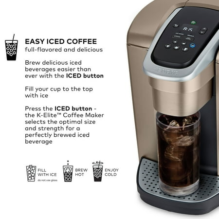Keurig - K-Elite Single-Serve K-Cup Pod Coffee Maker - Brushed Gold