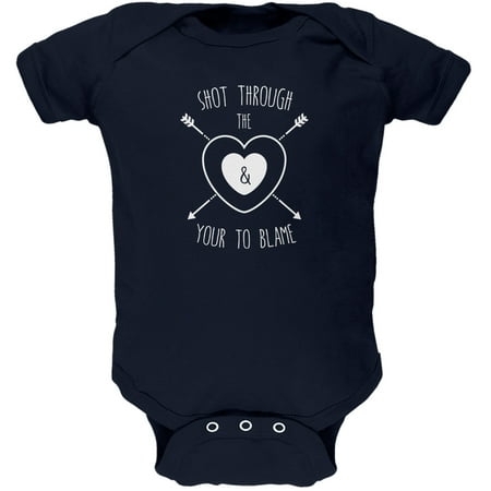 Shot Through The Heart Navy Soft Baby One Piece
