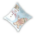 thumbnail image 2 of Snowman Gingerbread Man Christmas Throw Pillow Covers Pillowcases 20 x 20 Inch Home Decor 2 Packs for Bedroom Sofa, 2 of 6