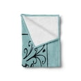 thumbnail image 2 of Hope Soft Flannel Fleece Throw Blanket, Hand Lettering Faith Hope Love Words with Floral Arrangement Hearts, Cozy Plush for Indoor and Outdoor Use, 50" x 60", Pale Blue and Black, by Ambesonne, 2 of 5