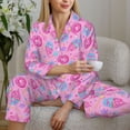 thumbnail image 6 of Picia Donuts Pattern Women’s Long-Sleeve Sleepwear Set - Soft 2-Piece Loungewear with Pockets, Comfy PJs for Relaxing Nights-XX-Large, 6 of 7