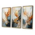 thumbnail image 3 of Designart "Golden Sunrise Abstract in Gold and Navy Blue II" Abstract Painting Framed Wall Art Set Of 3 - Gold Modern Frame Gallery Wall Set For Home Decor, 3 of 6