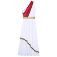 thumbnail image 5 of CHICTRY Women Greek Toga Roman Hero Queen Tunic One Shoulder Ruffles Maxi Gown Dress Burgundy S, 5 of 7