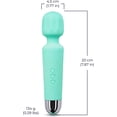 thumbnail image 5 of Rechargeable Personal Massager - Quiet & Waterproof - 20 Patterns & 8 Speeds - Travel Bag Included - Men & Women - Perfect for Tension Relief, Muscle, Back, Soreness, Recovery - Mint Green, 5 of 5