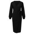 thumbnail image 5 of RATTOYY Casual And V ANeck Knit Belted Sweater Dress For Women Autumn Winter Travel Chic Dresses, 5 of 6