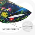 thumbnail image 3 of Naloa Colorful Floral Forest Fairy Pillowcase, Throw Pillowcase, Wrinkle-Free, Stain-Resistant with Hidden Zipper for Bedroom Sofa-16"x24", 3 of 6