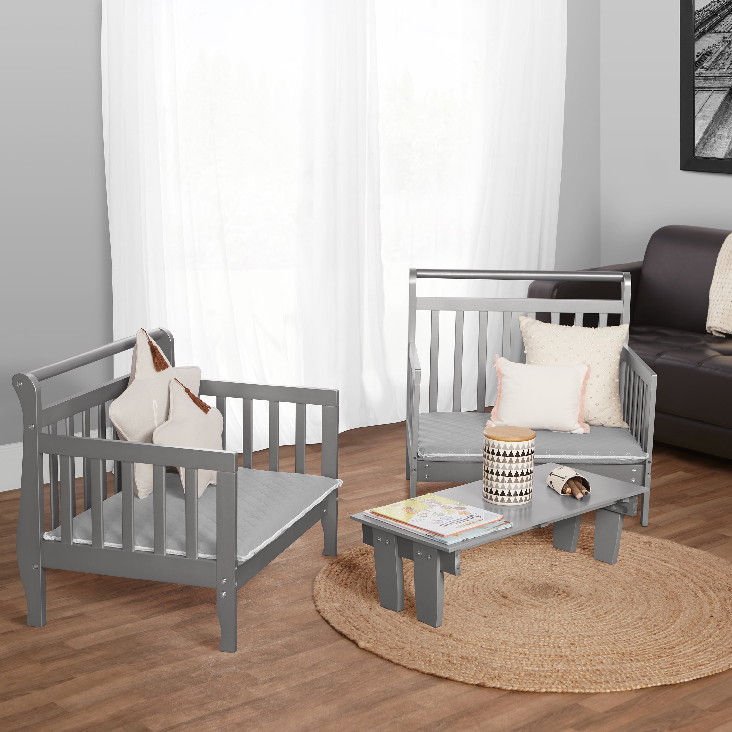 Dream On Me 3 in 1 Toddler Bed Convertible Kit In Storm Grey