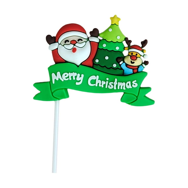 Christmas Cake Topper Cake Topper Holiday Reusable Theme Party Supplies Colorful E