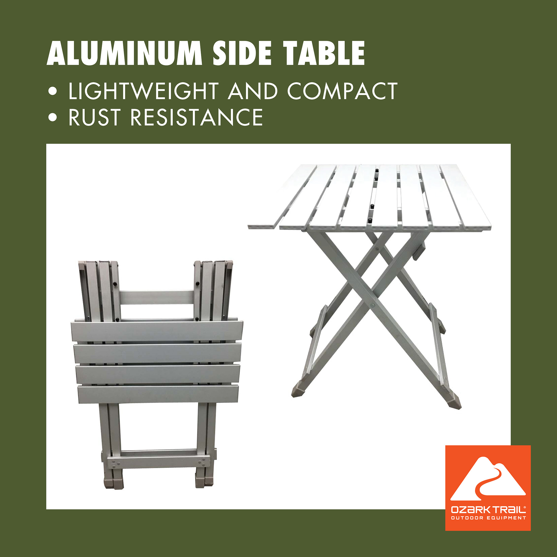 Ozark Trail Aluminum Camping Table, Silver photo 5
