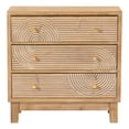 thumbnail image 1 of COZAYH 3-Drawer Farmhouse Dresser, Rustic Ring Motif Nightstand, Natural Wood, 1 of 9