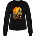 thumbnail image 3 of Chandails en Molleton d'Halloween pour Femmes Imprimé Squelette de Citrouille Surdimensionné Automne Chaud Doux Manches Longues Col Rond Pull Tops, 3 of 5