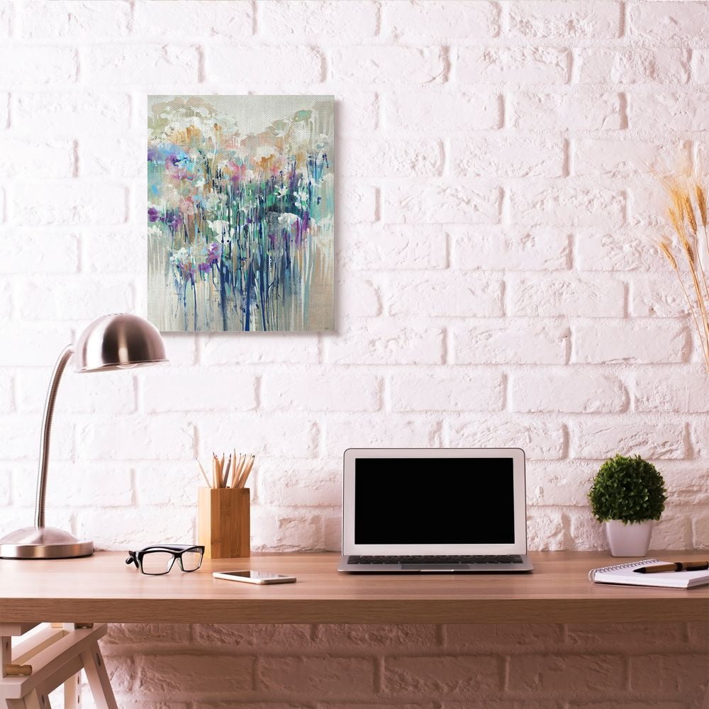 Stupell Industries Abstract Blue Purple Drip Painting Canvas Wall Art, 24 x 30, byThird and Wall