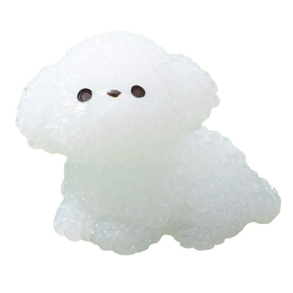 Brilla en la oscuridad miniatura de resina cachorro Figuritas lindo perro Micro Bonsai, brilla automáticamente en la oscuridad y está disponible en seis tamaños.