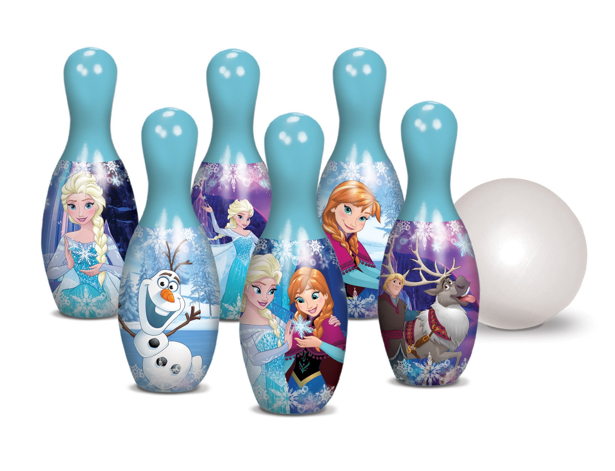 John 41131 Bowling Game Anna Elsa Bowling Set Skittles Game Frozen 2 Disney Frozen FSC Wood Multi-Coloured