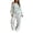 White, variant on JIAYUE Women Polka Dot 2 Piece Outfit Off Shoulder Lantern Long Sleeve Top Drawstring Wide Leg Pants for Loose Wear