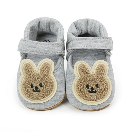 

Quealent Baby Boy Booties Baby Boys Girl Cozy Booties Soft Non Skid Boots with Grippers Toddler First Walkers Gray 12 Months