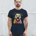 thumbnail image 3 of Tee Hunt Beware of Pit Bull T-Shirt Dean Russo Art Colorful Cute Dog Men's Tee, Navy Blue, XX-Large, 3 of 5