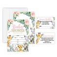 thumbnail image 1 of Greenery Floral Baby Shower Invitation Set with 25 Invites, Envelopes, Diaper Raffle Tickets, and Book Request Cards for Gender Reveal Celebrations, 1 of 5