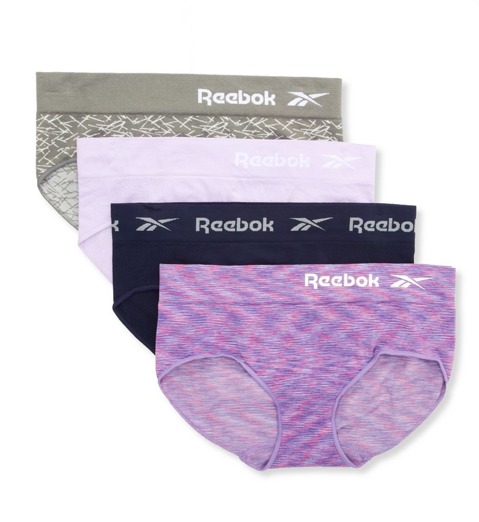Women's Reebok 31UH106 Seamless Hipster Panty 4 Pack (Pearl/Purple