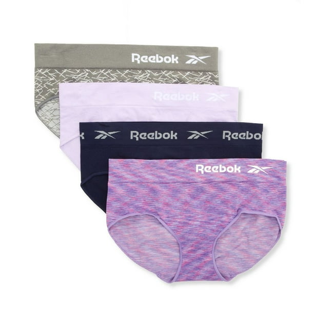 Women's Reebok 31UH106 Seamless Hipster Panty 4 Pack (Pearl/Purple